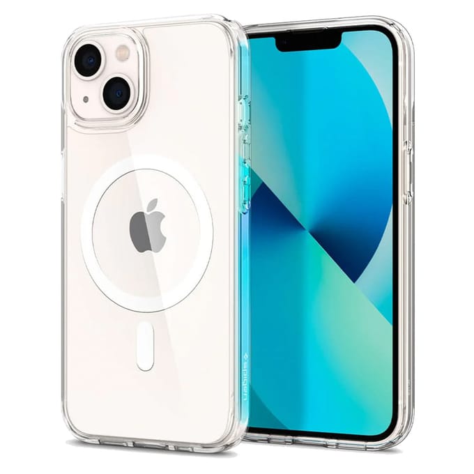 Spigen Ultra Hybrid Hoesje Geschikt voor iPhone 13 MagSafe Transparant/Wit