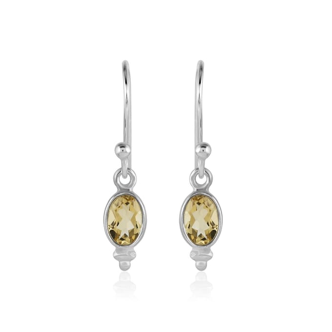 SilverGems Zilveren oorhangers met Citrien edelstenen