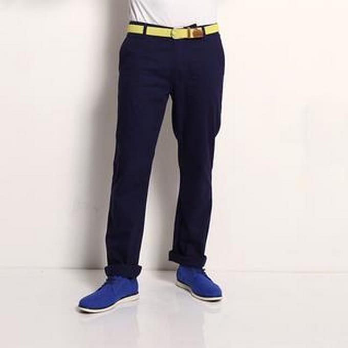 Asquith & Fox Heren Klassieke Casual Chinos/Trousels (Marine)