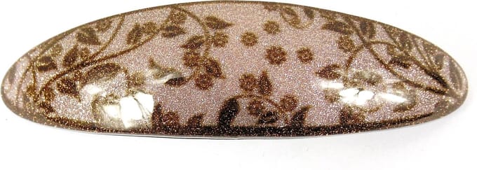 Patentspeld roze met gouden bloemen glitter