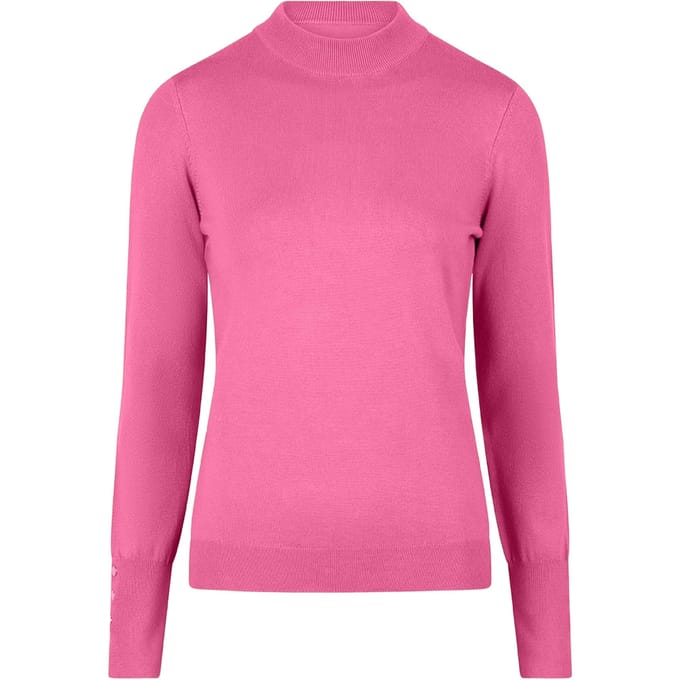 EsQualo Sweater Basic Buttons Pink Maat: XL | Sweaters Outlet | Dames | Roze