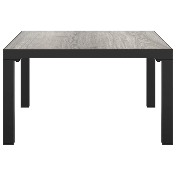 vidaXL - Salontafel - tuin - 55x55x31 - cm - DPC - en - staal - grijs