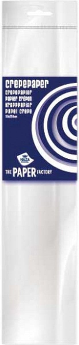 Crepe papier platte vellen - 1x - wit - 250 x 50 cm - Knutselen met papier - Knutselspullen