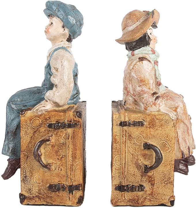 Clayre & Eef Boekensteunen Set van 2 Kinderen 19x10x22 cm Bruin Kunststof