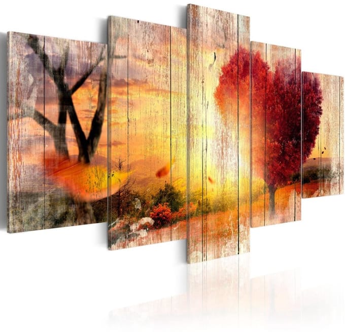Schilderij - Herfstliefde, 5luik