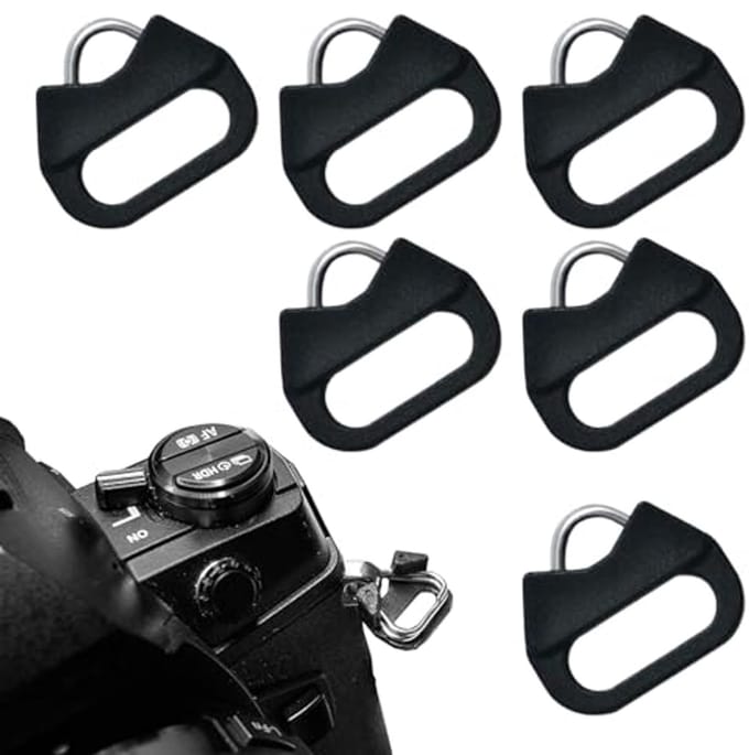 Camera-driehoekige splentringen, camerariem-adapter en karabijnhaakset voor O-ring camera's - 6 stuks