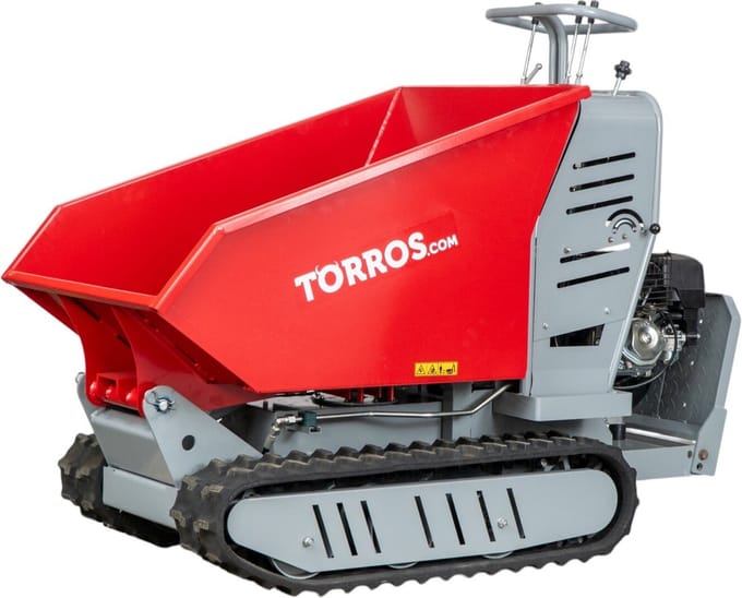 Hydrostatische mini rupsdumper kipbak 500kg 9pk Torros HRD500H
