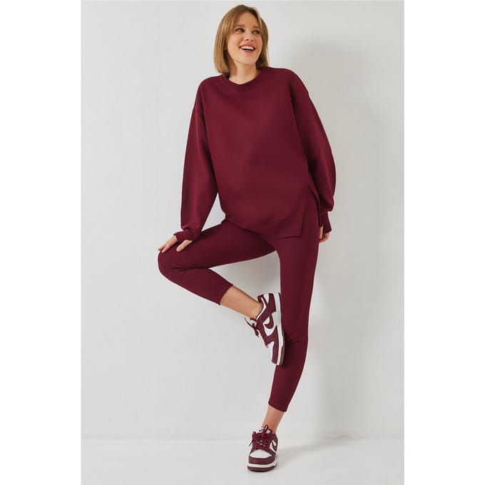 Textured Knit Capri Actieve Set met Ronde Hals