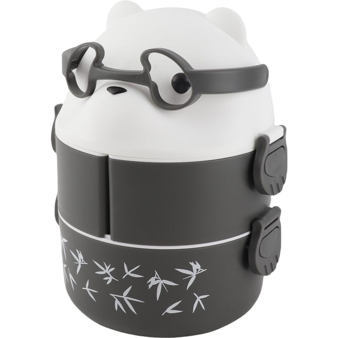 Lunchbox 2 Lagen Containers Draagbare Lunchbox Herbruikbare Lekdichte Voedselcontainer voor School Werk Camping Beer grey white