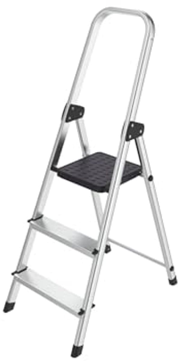 Aluminium Trapladder 3 Treden - Antislip Loopvlakken en Veilig Vergrendelingsmechanisme