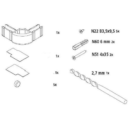 Kermi Nova 2000 accessories incl. corner connectors, 2528859