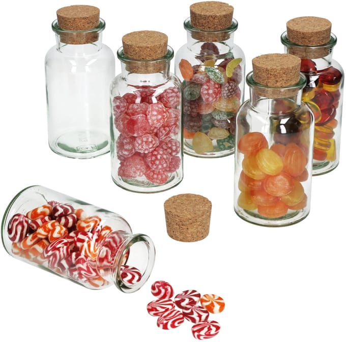 Set van 6 zoete glazen 300ml + kurk