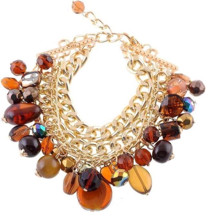 Behave - Grove armband met bruintinten - herfstlook - statement sieraad
