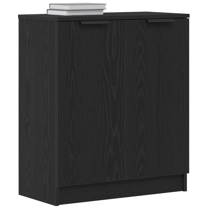 vidaXL - Dressoir - Zwart - Eiken - 60 - x - 30 - x - 70 - cm - Bewerkt - hout