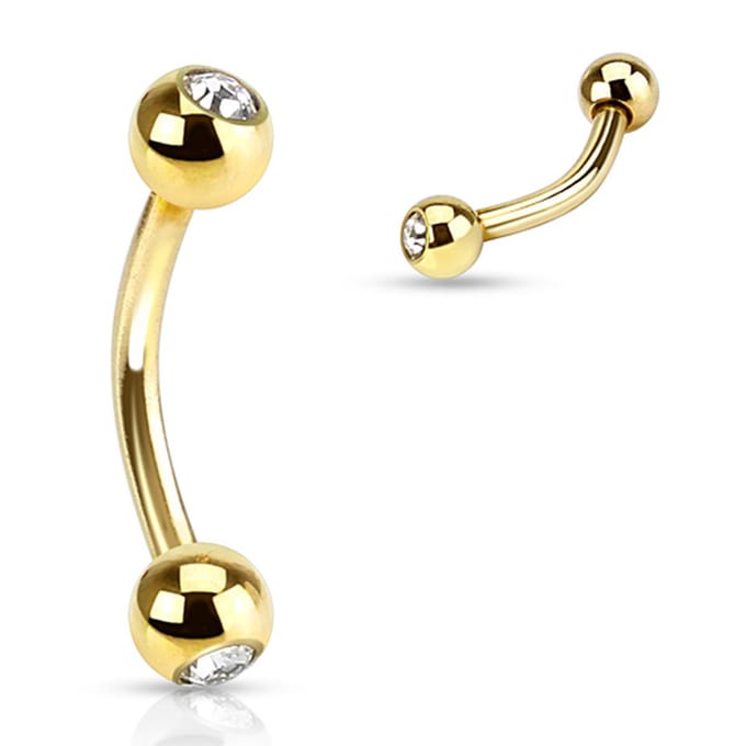 Rook piercing steentje wit