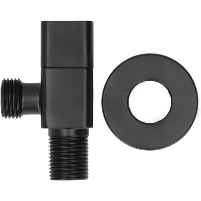 Robinet d'angle G1 2 Mitigeur Vanne d'arrêt d'eau Accessoire pour salle de bain Toilettes Lavabo Noir black
