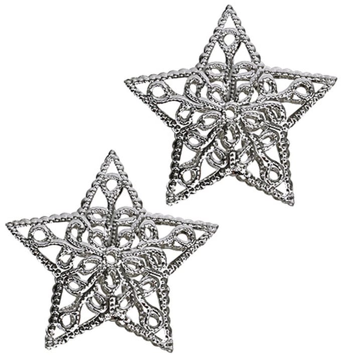 Ster van metaal zilver 6cm 20 st, 20 Stück