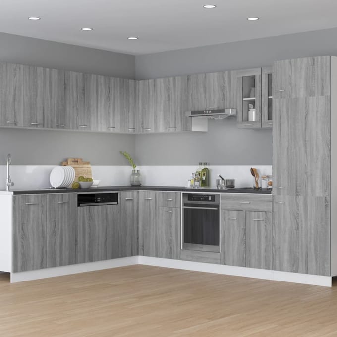 vidaXL - Bovenkast - Lyon - 29,5x31x60 - cm - grijs - sonoma - eikenkleurig