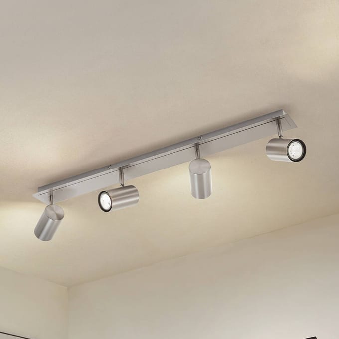 Lindby - buitenspot - 4lichts - Staal, aluminium - H: 16.5 cm - GU10 - nikkelsatijn