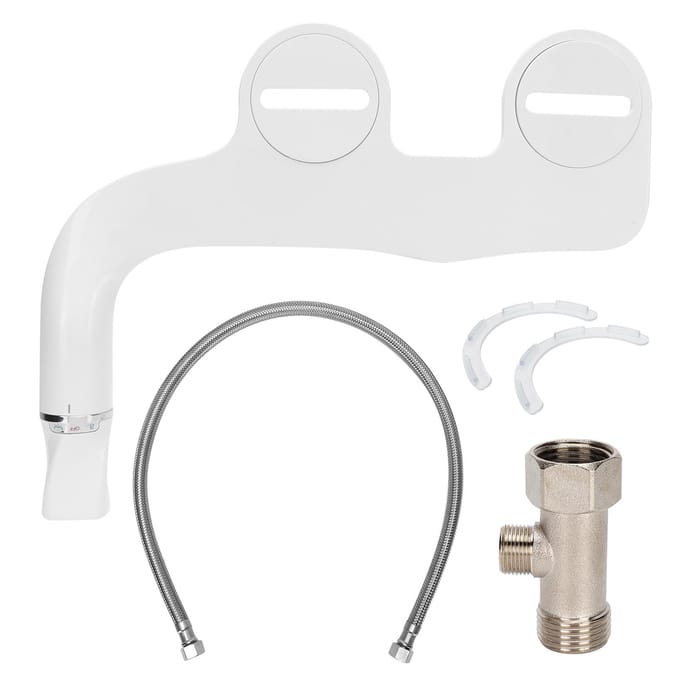 Siège de bidet de toilette G1/2 avec jet d'eau à double buse, pulvérisateur non électrique white