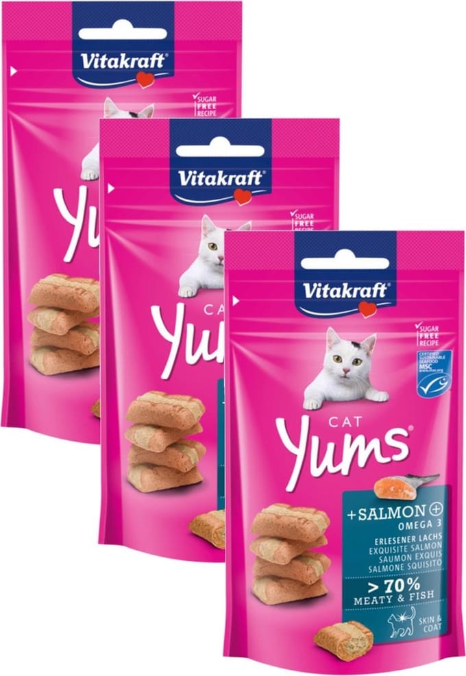 Vitakraft Cat Yums - Kat - Snack - Zalm - 3 x 40 g