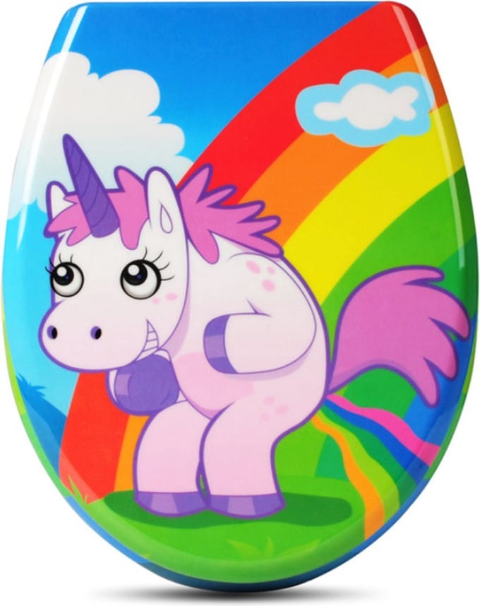 Bolt Edge Toiletbril - Antibacterieel - Softclose - Universeel - Pony-print