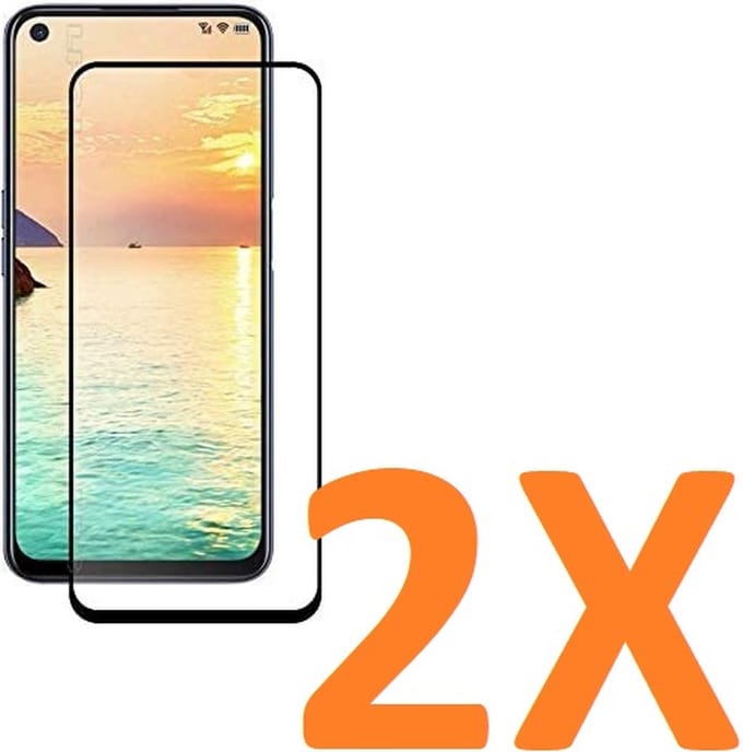 Volledige dekking Screenprotector Glas - Tempered Glass Screen Protector Geschikt voor: Oppo A72 / A52 / A92 - 2x