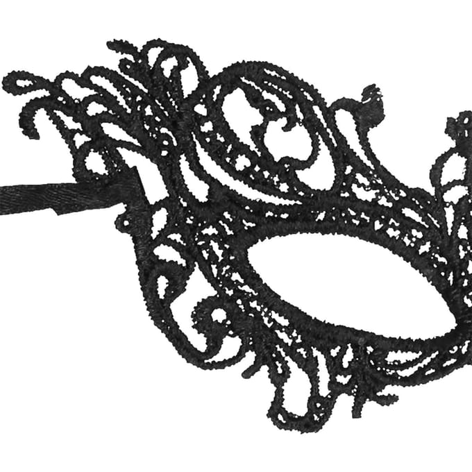 Ouch! - Royal Black Lace Mask  - Black