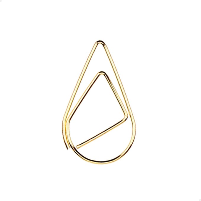 Paperclip druppel 25 mm | Goud | 100 stuks