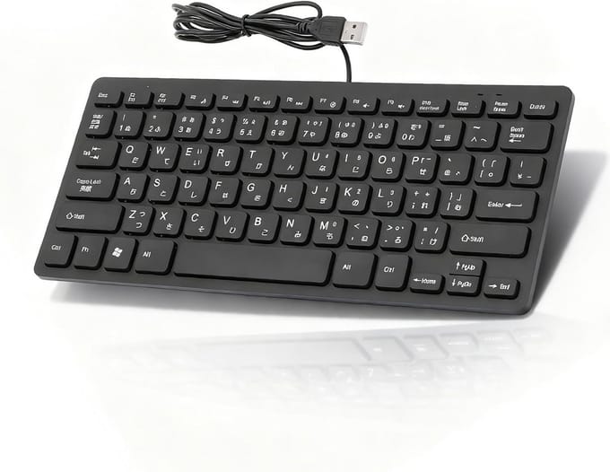 USB Bekabeld Toetsenbord Compact QWERTY Japans Azerty Indeling Ultradun