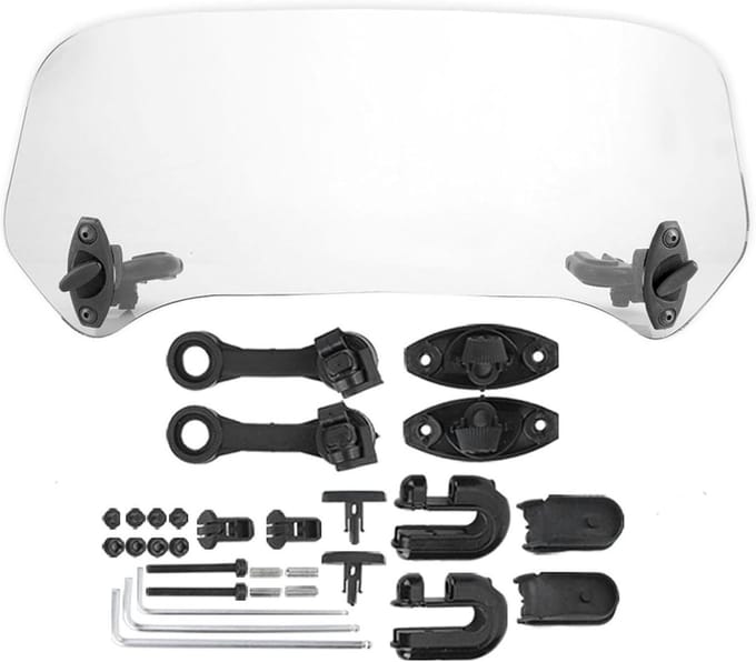 Windshield Extensie - Universele Aangepaste Windshield voor Motorfiets - Transparant Klein - Clip-on Motorfiets Luchtdeflector + Windbel Deflector Motorfiets