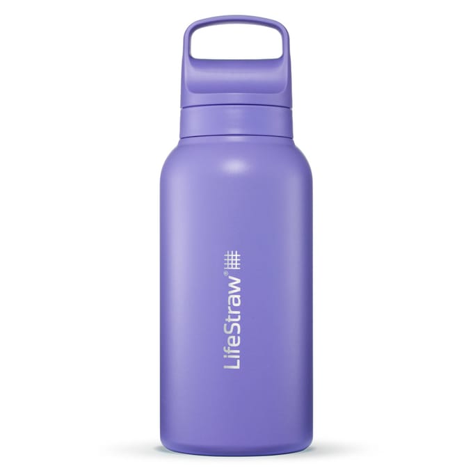 LifeStraw Go Series Stainl. Steel Water Filter Bottle; 1L; Thistle Purple - Drinkfles waterfilter