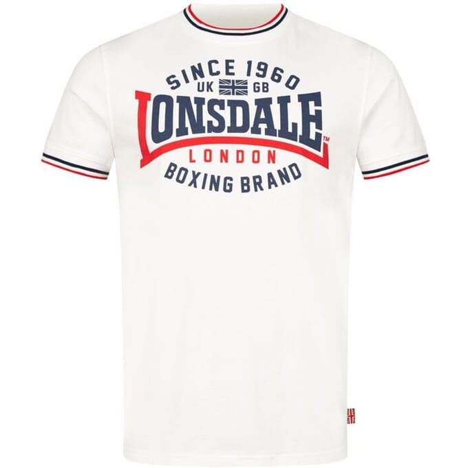Lonsdale London T-shirt - GAVRENE - S tot M - voor Mannen - wit