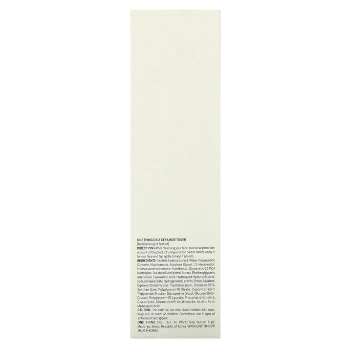ONE THING Cica Ceramide Toner Verzachtende Barrière Verzorging 250ml