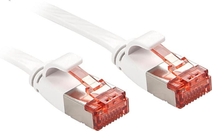 LINDY 47562 RJ45 Netwerkkabel, patchkabel CAT 6 U/FTP 2.00 m Wit Plat 1 stuk(s)