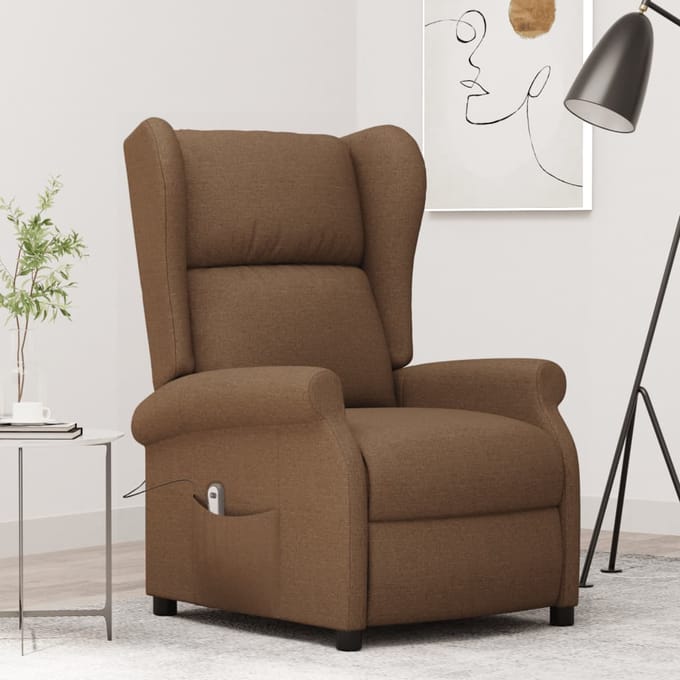 vidaXL - Fauteuil - verstelbaar - elektrisch - stof - bruin