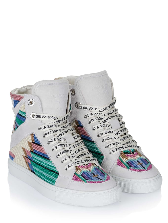 Zadig Voltaire High Flash Folk Beads schoenen wit