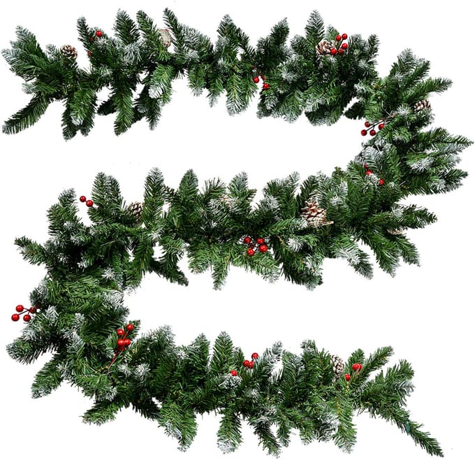 Clayre & Eef Kerstslinger Guirlande 270 cm Groen Kunststof