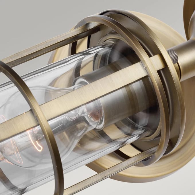 Feiss LED Wandlamp Urban Restoration | 2X E27 Max 60W | IP44 | Dark Antique Brass