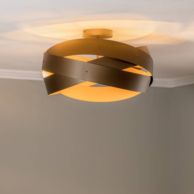 Euluna plafondlamp Tornado, koffiebruin, Ø 50 cm