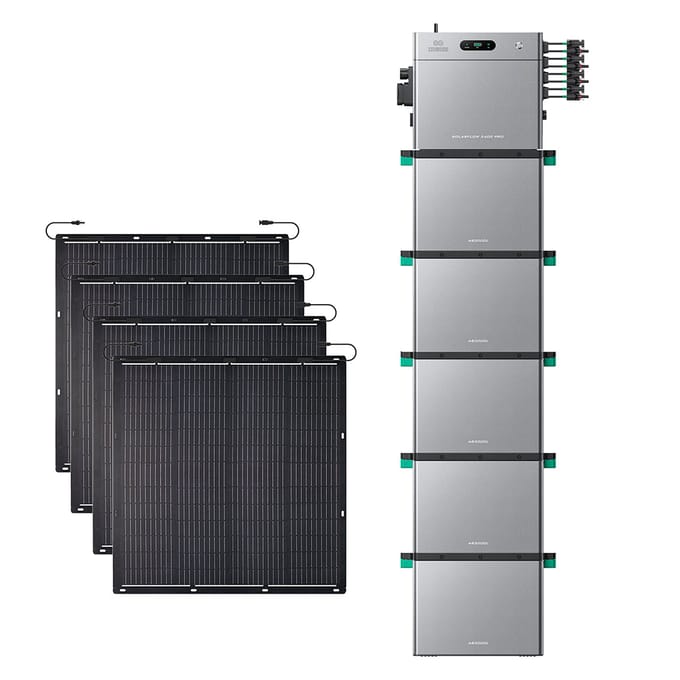 Zendure SolarFlow 2400 Pro - SolarFlow 2400 Pro (2.4 kWh) / 5*AB3000L (14.40 kWh) / 4*230W Flexible Solar Panel (920Wp)