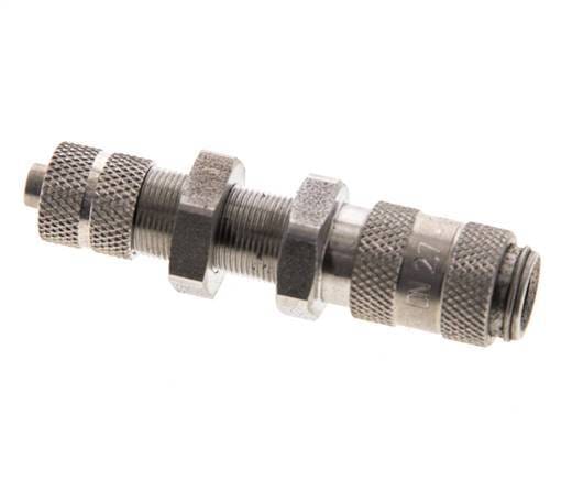 RVS DN 2.7 (Micro) Luchtkoppeling Snelkoppeling 4x6 mm Push-On Schotkoppeling Double Shut-Off - CLS2-NB-S-SV-4