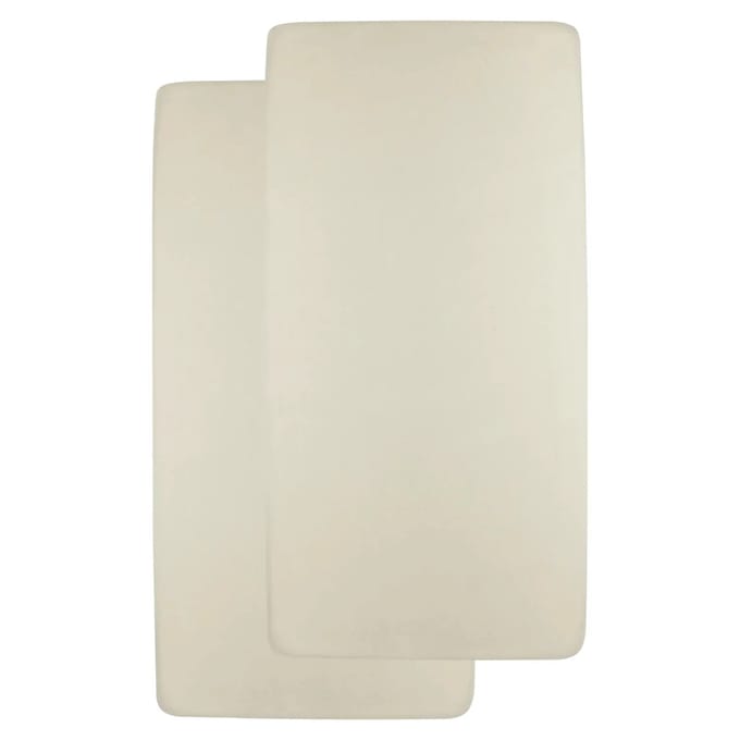 Meyco Baby Uni hoeslaken co-sleeper - 2-pack - jersey - soft sand - 50x90cm