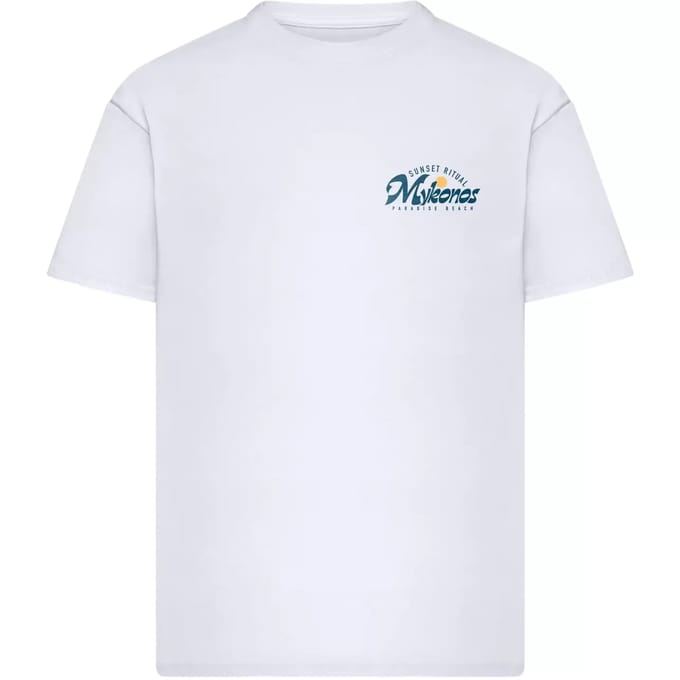 Mister Tee - Mykonos Mood Oversize Heren Tshirt - M - Wit