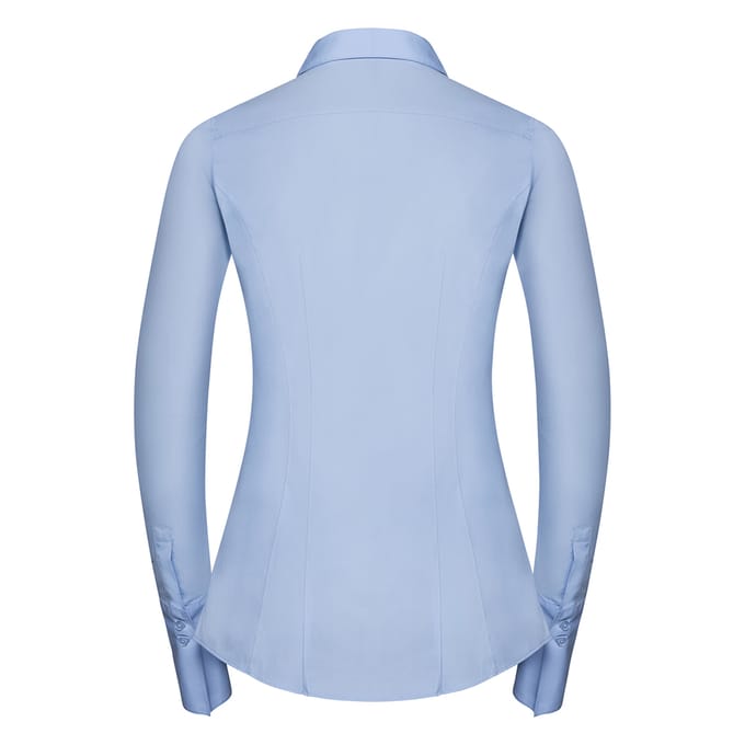 Russell Collection Dames/Dames Ultimate Stretch Slim Shirt met Lange Mouwen (Heldere lucht)