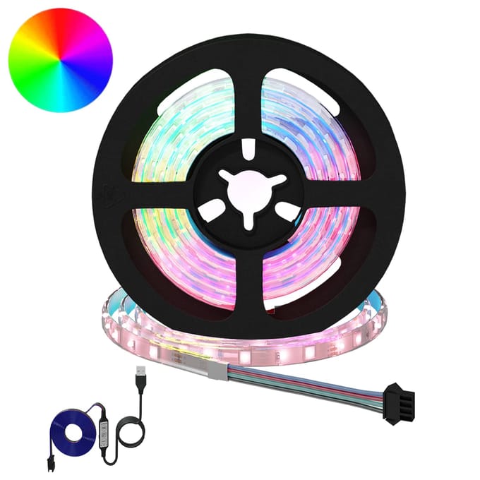 vidaXL LED-strip 2 st Zwart en transparant Koper en kunststof