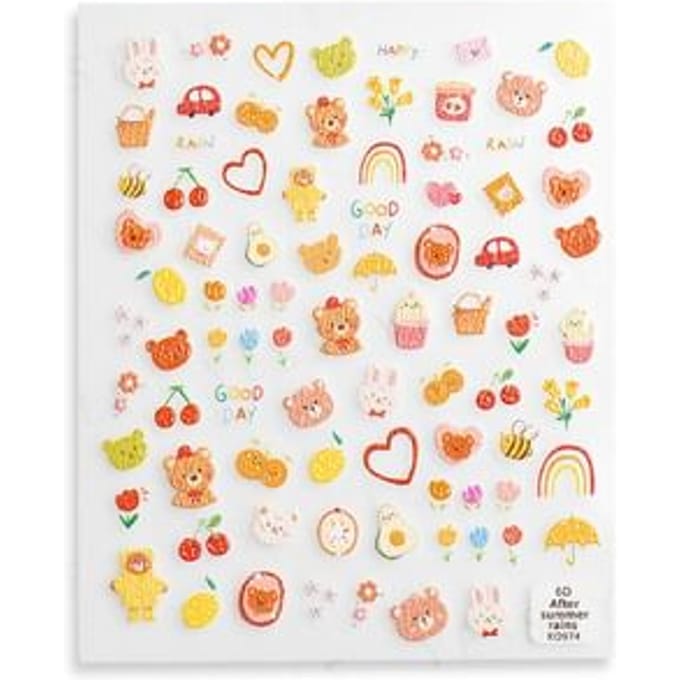 MEKO - Embossed Nail Stickers Bear 1 pc