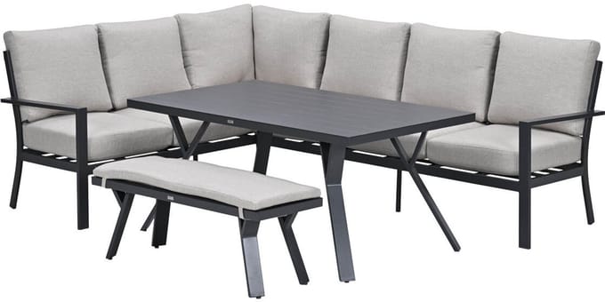 Garden Impressions Senja lounge dining set 4-delig links - sandstone