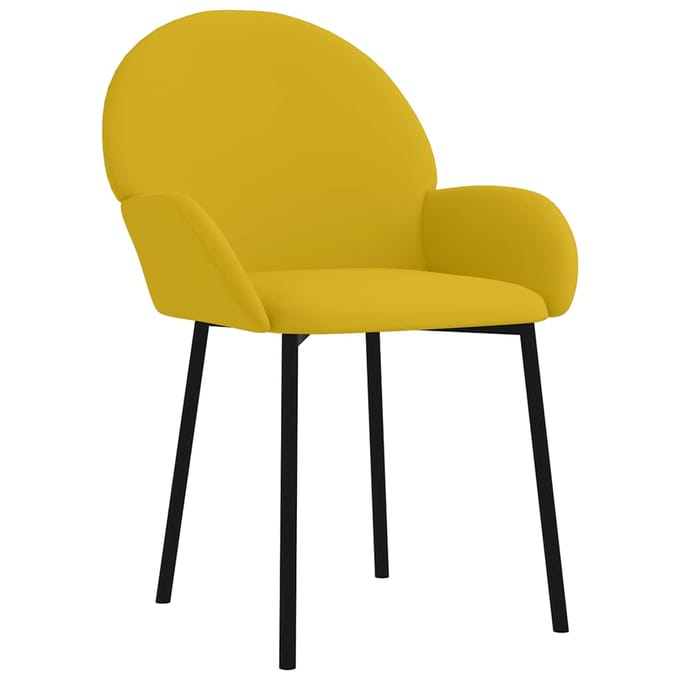 vidaXL - Eetkamerstoelen - 2 - st - fluweel - geel