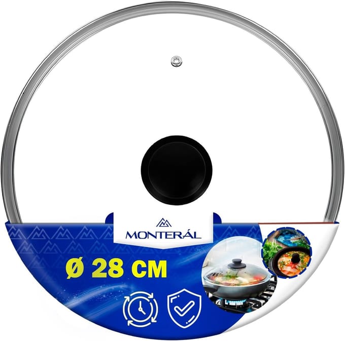 Glazen deksel met athermisch handvat - Ø 28 cm - Universeel voor pannen en potten